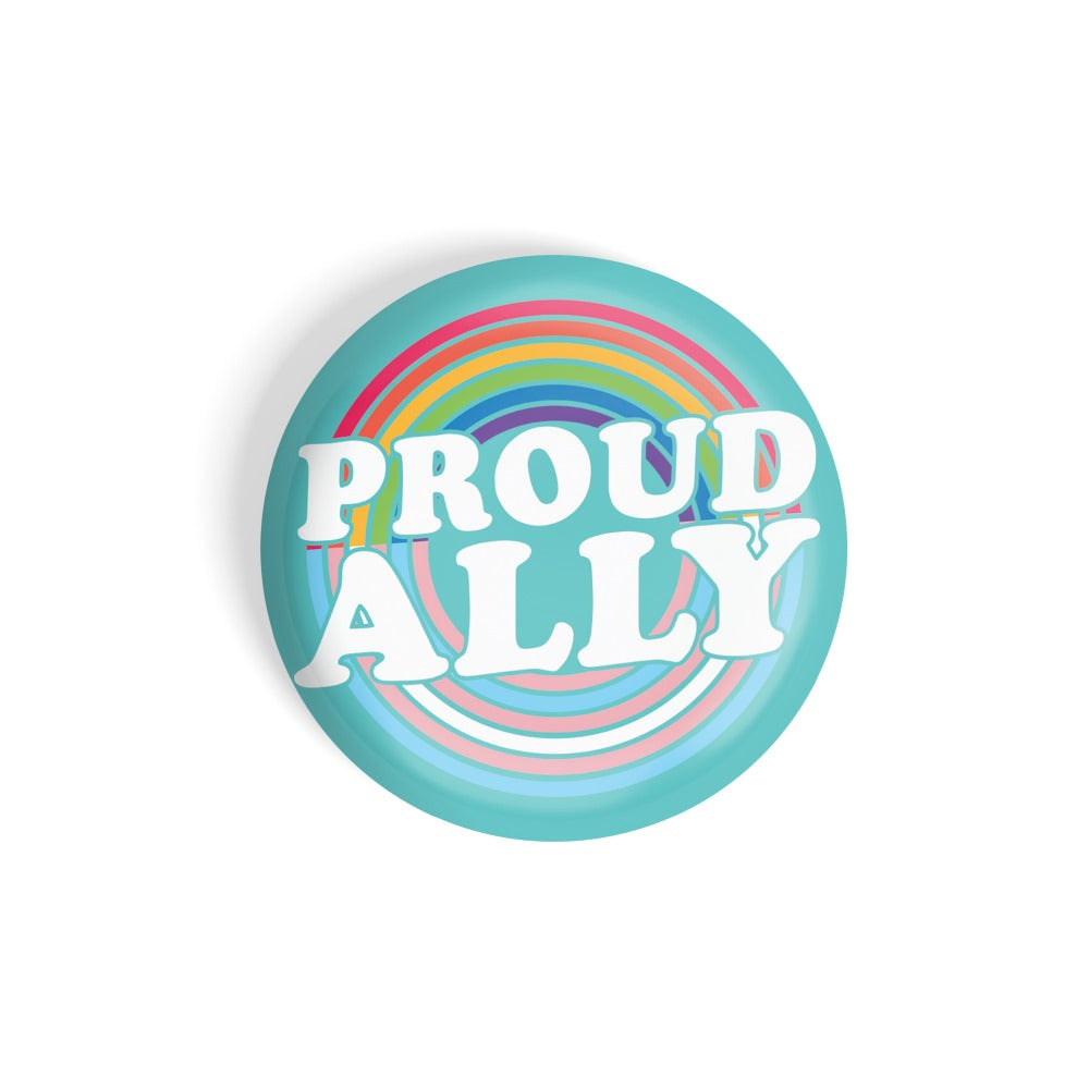 dhcrafts Round Fridge Magnet Blue Color LGBTQ Proud Ally D6 Glossy Finish Design Pack of 1 (58 mm)